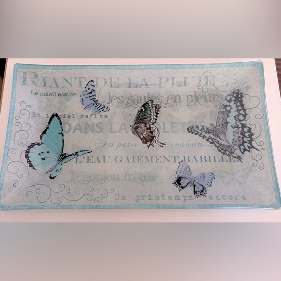 Jessica McClintock Home Heather Glen Premium Collection Butterfly Print Tray - Picture 1 of 6
